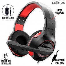 Headset Gamer P3 LEF-1212 Lehmox - Vermelho